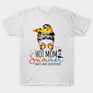 Hot Mom Summer Vibes Sunshine Vacation Mothers Day T-Shirt